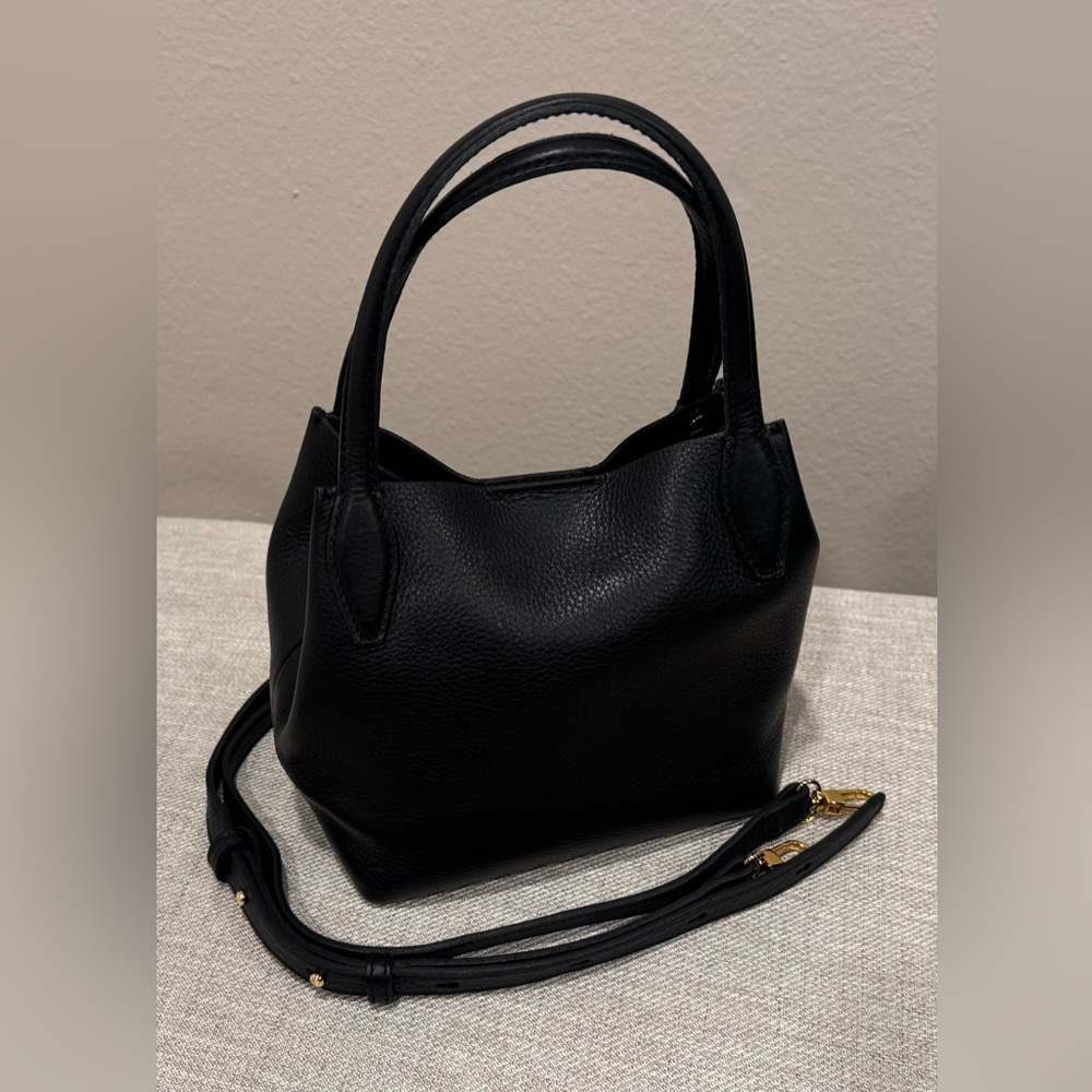 Madewell Black Leather Mini Shopper Tote